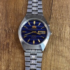 Orient Crystal 3 Stars Blue Wave Vintage automatic 21 jewels Japan mens watch