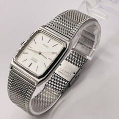 Vintage SEIKO Chronos Quartz 9021-5130 Square White Dial Men’s Watch New Battery