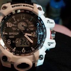 SANDA 3169 Men’s Analog-Digital Quartz Sport Alarm Backlight WR 50m White/Black