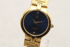 [EXC+5] GIVENCHY Millesime Gold 2P Diamond Bracelet Quartz Women Watch JAPAN