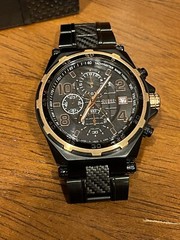 Guess Watch Mens Black With Rosegold