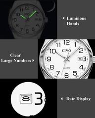 Stylish Silver Analog Watch for Men – Stainless Steel Dress Wrist Watch with Dat