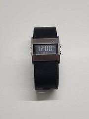 Nike Oregon Series Mens Stainless Black Leather Steel Digital Chrono Watch