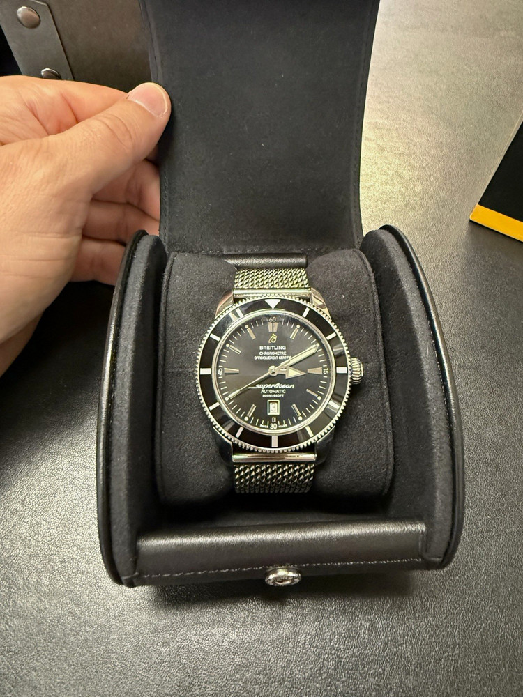 Breitling Superocean Heritage 46 mm Auto Chronometer 200m Black Dial Steel Mesh