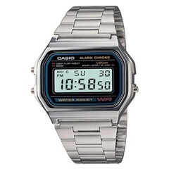 Casio Vintage A158WA-1DF Black Digital Dial Silver Stainless Steel Band D011 F S