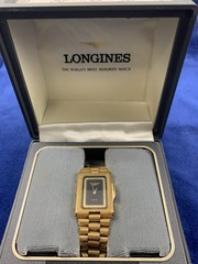 LONGINES Vintage Gold Watch With Original Display Case RARE Excellent condition!