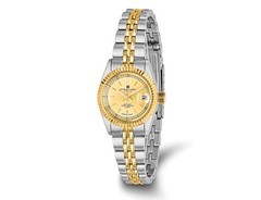 Ladies Charles-Hubert Two-Tone Stainless Steel Yellow Dial Watch
