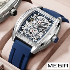 MEGIR Men’s Waterproof Hollow Out Skeleton Movement Automatic Mechanical Watch