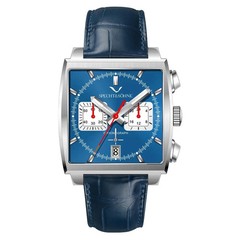 Specht & Söhne Luxury Men’s Square Chronograph Watch Leather/Steel 30M Quartz