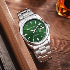 42MM CHRONOS Quartz Luxury Men’s Watch Stainless Steel Waterproof Luminous NEW