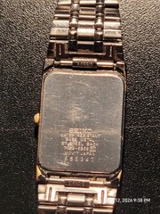 (2) Vintage Seiko Sleek Tank Black/Gold 27mm Date @ 6 Dress Watches – FREE SHIP!