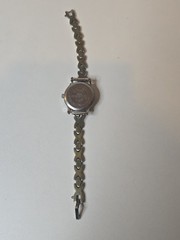 Silver Tone Timex Bracelet Watch Features A White Dial Needs Battery