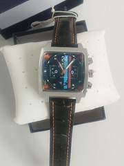 Watch Le Mans Style Steve McQueen Movie Fan New + Boxed Chrome +Leather Strap