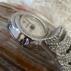 Vintage Norman Hinged Bracelet Manual Wind Silver Tone Hidden Watch Works Swiss