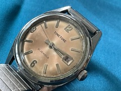 Vntg. Timetone 21J Self-Winding Watch/Runs Briefly Watchmaker Estate Parts Rep