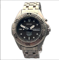 SEIKO Kinetic Titanium Scuba 200m Diver 5M63-0B40 Black Dial Men’s Watch Japan