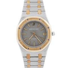 PAPERS Audemars Piguet Royal Oak GRAY 35mm Two-Tone 18K Gold Steel Watch 4100SA
