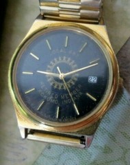 Pedre Quartz Men’s Watch Vintage Goldtone with date UAW retired Member Kokomo IN