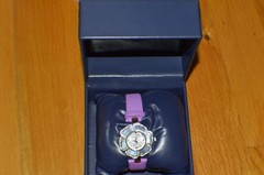Genoa Japanese Movement Watch with Mother of Pearl Accent / Purple Leather Strap