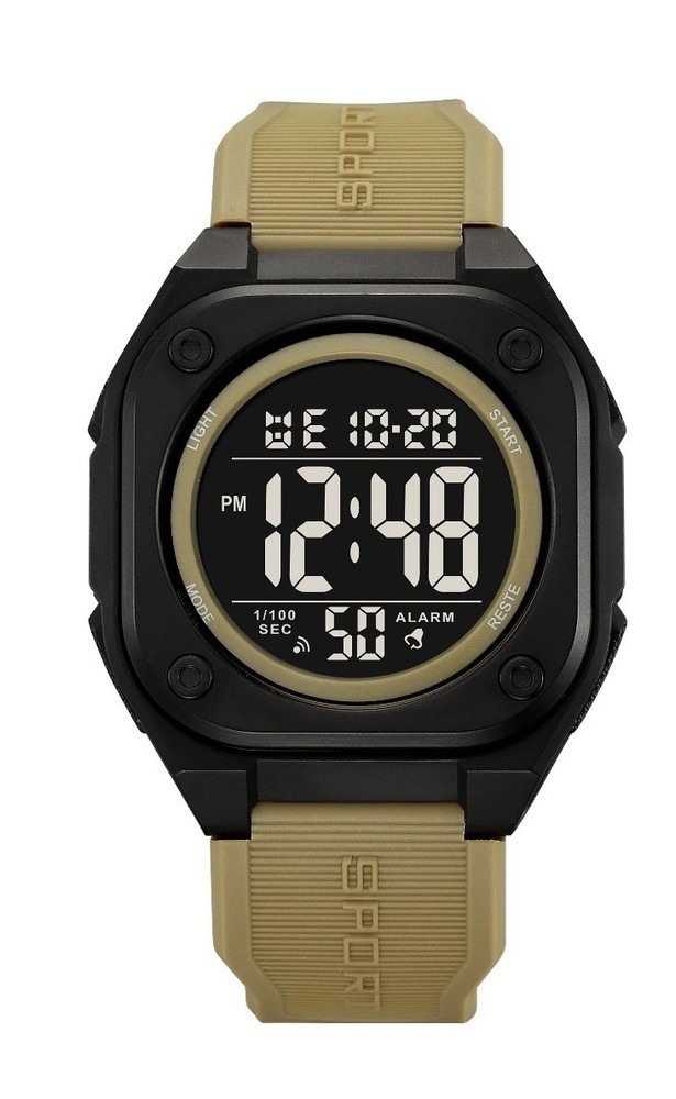George Men’s Round Dial Digital Sport Wristwatch With Brown Plastic Strap Watch