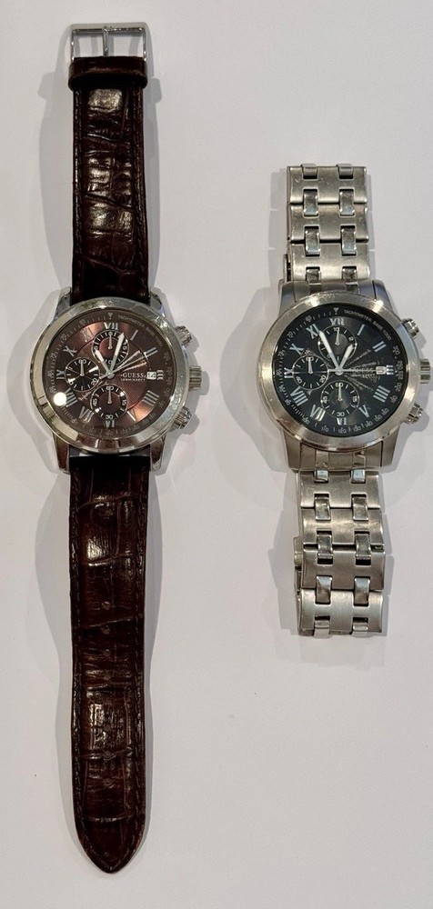 Beautiful GUESS Watches – Formal w/Leather Band + Casual Metal Band