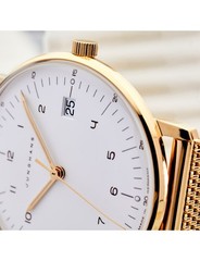 Junghans Max Bill Damen Quartz 32.7mm White Dial Gold Watch 47/7452.46