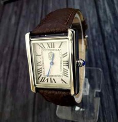 Pierre Lucerne 1888 Vintage Style Swiss Inspired Mens Tank Dress Watch Brw Strap
