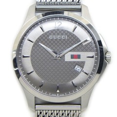 GUCCI Watch G-Timeless 126.3/YA126315 Diamante Gray Dial Calendar SS Quartz