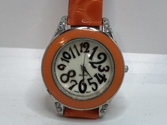 Beautiful women’s Orange Bezel wrist Watch Battery not included￼