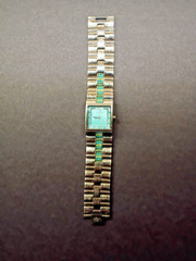 PH By Paris Hilton Bracelet Watch Iridescent Blue Green Oyster Dial New Battery