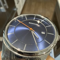 Bering Classic Blue Face Mesh Wrist