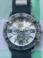 Zhowe Silver Tone Black Band Men’s Watch