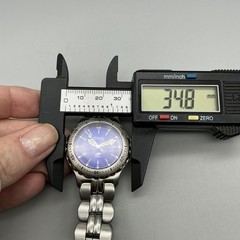 Fossil Mens Watch 35mm Blue Dial Diver AM-3715 Stainless Steel New Battery 6.75″