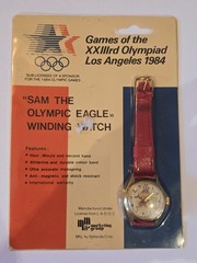 Pateau “Sam the Olympic Eagle” LA 1984 Olympics Quartz Watch Red Strap