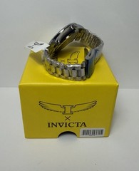 Invicta 69014 Men’s Silver Tone Black Dial Quartz Watch New Box