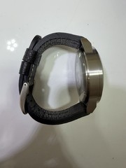 TW Steel TW621 Icon 50mm White Dial Black Leather Date Watch (Missing Crown)
