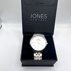 Jones men’s New York Quartz Analog Silver-Tone Metal Dress Watch w/ Box