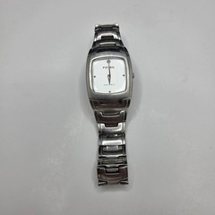 Fossil Arkitekt Watch FS-3002 Mens Silver Stainless Steel White Dial Rectangular