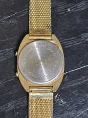 Vintage Cariole Digital LED, LCD Wristwatch Gold Tone Solar Quartz *Read Desc*