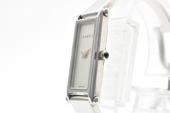 Vintage [N MINT] GUCCI 1500L Silver Dial 12mm Qz Bangle Ladies Watch JAPAN