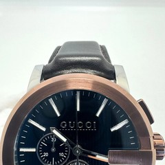 Men s Watch Gucci GUCCI G Chrono YA101202 101.2 Quartz Black Chronograph Leather