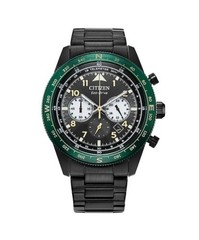 Citizen Eco-Drive Mens Watch 43mm Black Green Chronograph CA4555-81E 8.25″