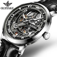 Automatic Mechanical Watch Waterproof Skeleton Luxury Dial Men Men’s Strap