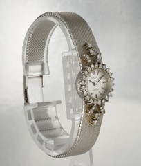 Vintage Ladies’ Rolex Precision watch in 18K White Gold with Diamonds 38.6g