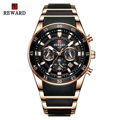 REWARD Men Quartz Watch Multifuctional Wristwatch Business Male Steel Date Watch