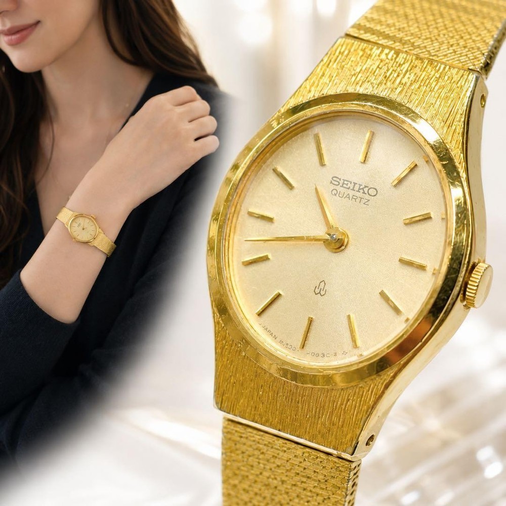 SEIKO Ladies Quartz Watch 2320-5280 Gold Tone, 19.5mm Case, Authentic, Excellent