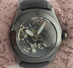CORUM Automatic Black Dial Men Wristwatch Black Leather Band “Stay Stylish”