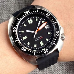 20ATM 44mm Tandorio Sterile Black Dial NH35A Automatic Mens Watch Sapphire glass