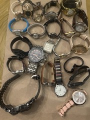 Lot Of 23 Watches ALL SOLD AS IS , Watch Parts Collection Need Batteries Etc