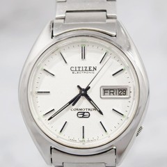 CITIZEN COSMOTRON 4-791096 TA Silver Dial Quartz Men’s Watch Used Working #44